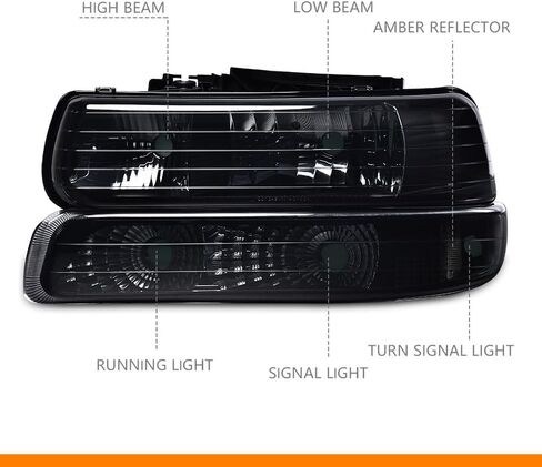 المصابيح الأمامية G-PLUS LED DRL متوافقة مع 1999-2002 Chevy Silverado/2001-2002 Silverado 1500HD 2500HD/00-06 Tahoe Suburban 1500 2500، مصباح أمامي ممتص للصدمات، قطعتان شفافتان (يسار + يمين) in Kuwait