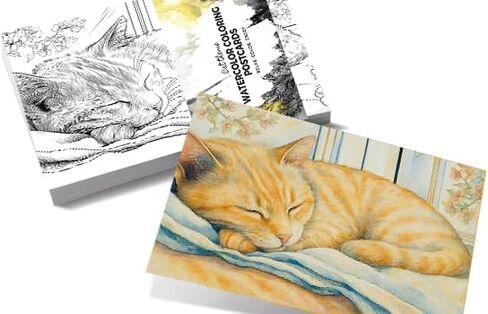 Artwink Watercolor Coloring Cards – Landscape Theme, 15 Sheets (5x7 Inches), Works with Watercolor, Colored Pencils, or Markers, Great for Coloring Book Lovers & Watercolor Painting Practice in Saudi Arabia