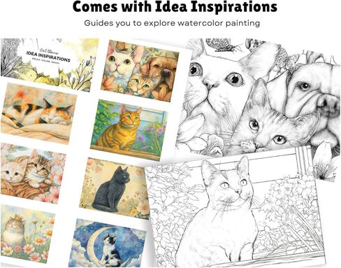 Artwink Watercolor Coloring Cards – Landscape Theme, 15 Sheets (5x7 Inches), Works with Watercolor, Colored Pencils, or Markers, Great for Coloring Book Lovers & Watercolor Painting Practice in Saudi Arabia