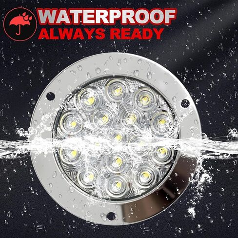 4.92 Inch Round LED Trailer Tail Lights 16 LED Stop Brake Turn Tail Lights Replacement for Trailer Boat Truck RV (White) in Saudi Arabia