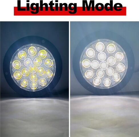 4.92 Inch Round LED Trailer Tail Lights 16 LED Stop Brake Turn Tail Lights Replacement for Trailer Boat Truck RV (White) in Saudi Arabia