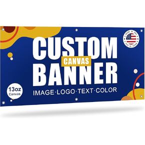 Custom Banner, Personalized Banner Sign for Business, Event, Birthday, Party Decor, Indoor or Outdoor Custom Canvas Banners, Made in USA in Saudi Arabia