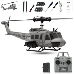 RC ERA C032 UH-1 Huey RC Helicopter - 1/48 Scale 6CH Brushless Remote Control Helicopter, RTF RC Military Aircraft with TOF Positioning, Optical Flow & Altitude Hold in Kuwait