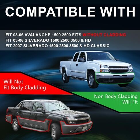 مجموعة المصابيح الأمامية PIT66 LED DRL متوافقة مع Chevy Silverado 1500 2500 3500 HD موديل 2003-2006 Fit Avalanche 1500 2500 (تناسب بدون كسوة فقط) المصابيح الأمامية عدسة دخانية غطاء أسود عاكس شفاف in Kuwait