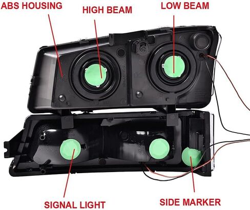 مجموعة المصابيح الأمامية PIT66 LED DRL متوافقة مع Chevy Silverado 1500 2500 3500 HD موديل 2003-2006 Fit Avalanche 1500 2500 (تناسب بدون كسوة فقط) المصابيح الأمامية عدسة دخانية غطاء أسود عاكس شفاف in Kuwait