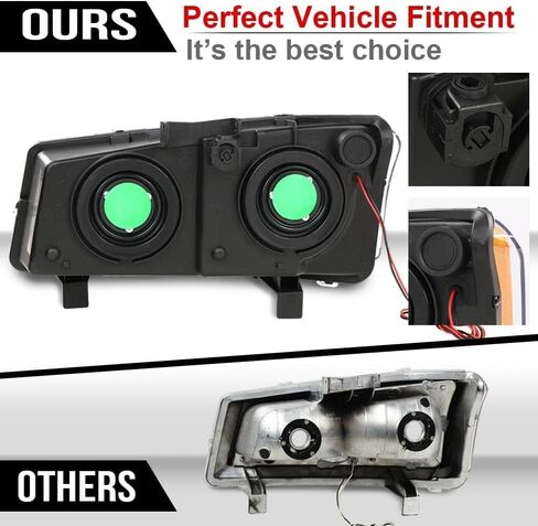 مجموعة المصابيح الأمامية PIT66 LED DRL متوافقة مع Chevy Silverado 1500 2500 3500 HD موديل 2003-2006 Fit Avalanche 1500 2500 (تناسب بدون كسوة فقط) المصابيح الأمامية عدسة دخانية غطاء أسود عاكس شفاف in Kuwait