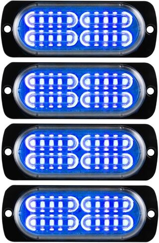 Teguangmei 12-24V 20-LED Super Bright Emergency Strobe Warning Caution Hazard Construction Waterproof Flashing Strobe LED Light Bar Surface Mount for Car Truck SUV Van (Blue) in Saudi Arabia