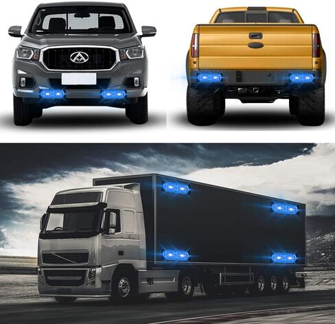 Teguangmei 12-24V 20-LED Super Bright Emergency Strobe Warning Caution Hazard Construction Waterproof Flashing Strobe LED Light Bar Surface Mount for Car Truck SUV Van (Blue) in Saudi Arabia