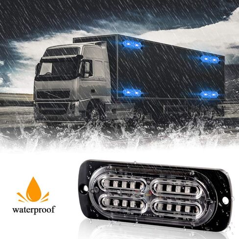 Teguangmei 12-24V 20-LED Super Bright Emergency Strobe Warning Caution Hazard Construction Waterproof Flashing Strobe LED Light Bar Surface Mount for Car Truck SUV Van (Blue) in Saudi Arabia