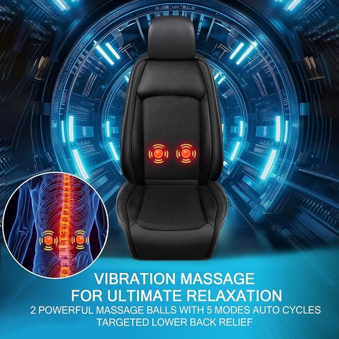 3 in 1 Cooling Car Seat Cover with Massage & Temp Control - Universal 12V Cooling Seat Cover for Car, Truck, SUV - Cooling Car Seat Cushion Front Seat Fits Summer Winter (Black1) in Saudi Arabia