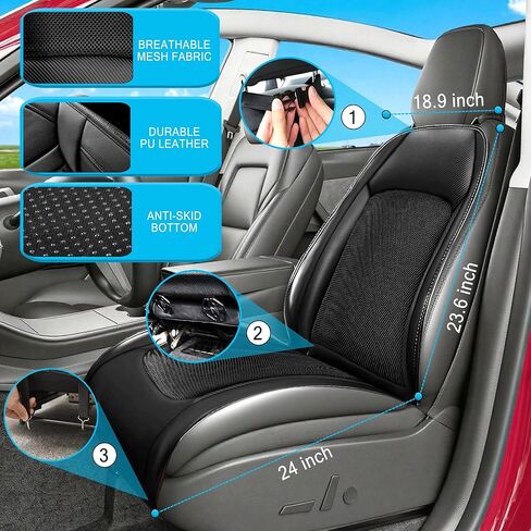 3 in 1 Cooling Car Seat Cover with Massage & Temp Control - Universal 12V Cooling Seat Cover for Car, Truck, SUV - Cooling Car Seat Cushion Front Seat Fits Summer Winter (Black1) in Saudi Arabia