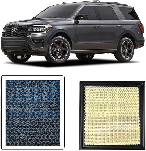 فلتر هواء المحرك والمقصورة متوافق مع Ford Expedition 3.5L 2024 2023 2022 2021 2020 2019 2018 مع الكربون المنشط، يستبدل 165466CA0A، CA12551،272775NA1A in Saudi Arabia