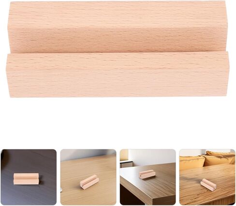 Toyvian 2Pcs Wooden Desk Calendar Stand Versatile Memo Paper Holder for Photos Cards Notes Chic Decor for Home Office Tabletop Display Smooth Finish Durable Wood Construction in Saudi Arabia