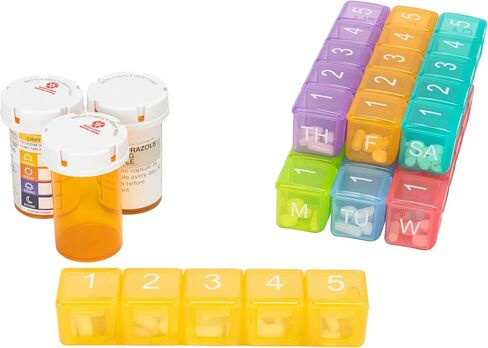 e-Pill 5 Times a Day x 7 Day Large Weekly Pill Organizer, Vitamin and Medicine Pill Box - with Discreet Case in Saudi Arabia