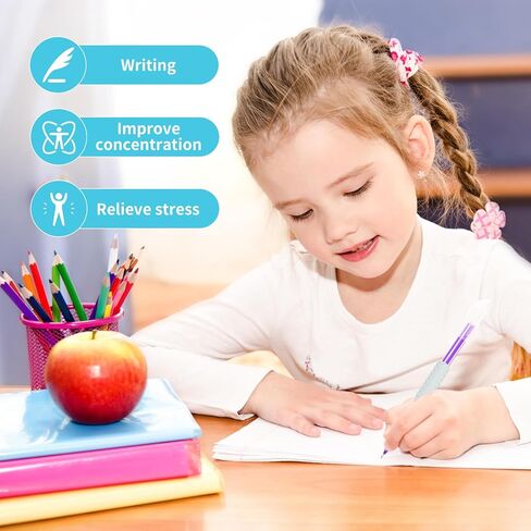 مجموعة مقابض أقلام الرصاص الحسية للبالغين، أدوات تعليمية من السيليكون للاستخدام باليد اليمنى أو اليسرى، قابلة لإعادة الاستخدام (ألوان عشوائية) in Kuwait