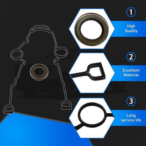 Engine Timing Cover Gasket and Oil Seal Set Compatible with 2003-2020 Chrysler 300 Ram 1500 2500 3500 4500 5500 4000 Jeep Grand Cherokee Dodge Charger Replaces TCS46169 5139933AD 53021585AD in Saudi Arabia