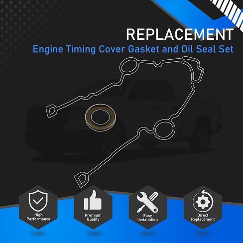 Engine Timing Cover Gasket and Oil Seal Set Compatible with 2003-2020 Chrysler 300 Ram 1500 2500 3500 4500 5500 4000 Jeep Grand Cherokee Dodge Charger Replaces TCS46169 5139933AD 53021585AD in Saudi Arabia