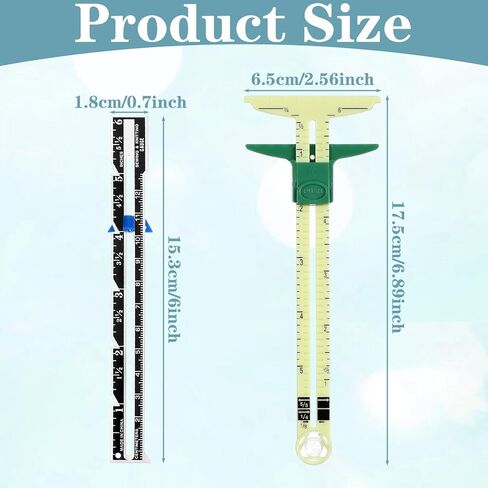 2 Pcs Seam Gauge for Sewing 5-in-1 T-Shaped Sliding Gauge Ruler Seam Gauge Fabric Quilting Ruler Sewing Gauge with Sliding Marker Measuring Tool Set for Knitting Crafting Sewing Beginner Supplies in Saudi Arabia