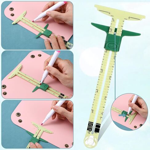 2 Pcs Seam Gauge for Sewing 5-in-1 T-Shaped Sliding Gauge Ruler Seam Gauge Fabric Quilting Ruler Sewing Gauge with Sliding Marker Measuring Tool Set for Knitting Crafting Sewing Beginner Supplies in Saudi Arabia