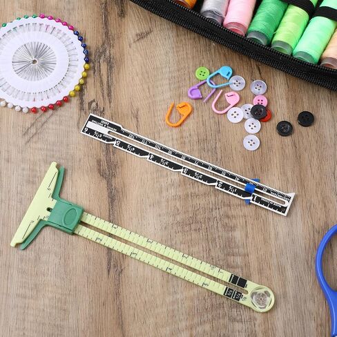 2 Pcs Seam Gauge for Sewing 5-in-1 T-Shaped Sliding Gauge Ruler Seam Gauge Fabric Quilting Ruler Sewing Gauge with Sliding Marker Measuring Tool Set for Knitting Crafting Sewing Beginner Supplies in Saudi Arabia