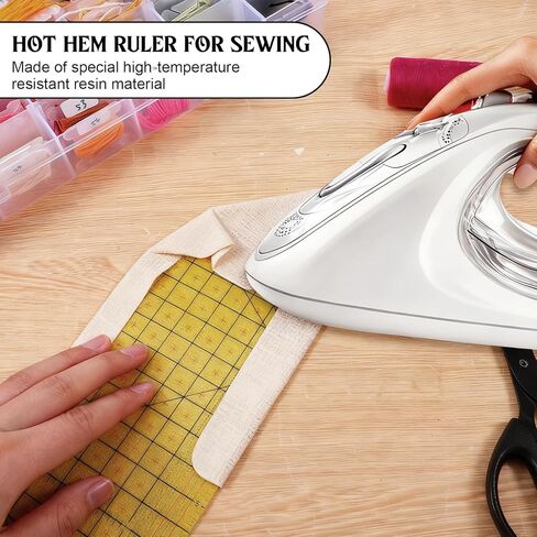 Curved Hot Ironing Ruler for Sewing, 12 x 4 Inch Quilting Ruler, Hot Hem Rulers for Electric Iron Home Work, Measuring Fabric Handmade Tool in Saudi Arabia