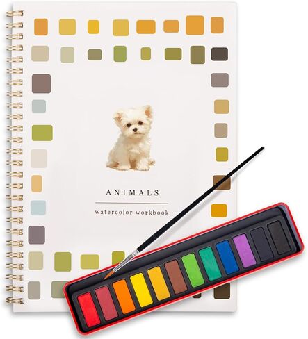 usouioo Beginner Watercolor Painting Kit, 12 Colors & 1 Brush with Multi-Theme Painting Set, Outline Art Supplies for Teens Adults (Winter) in Saudi Arabia