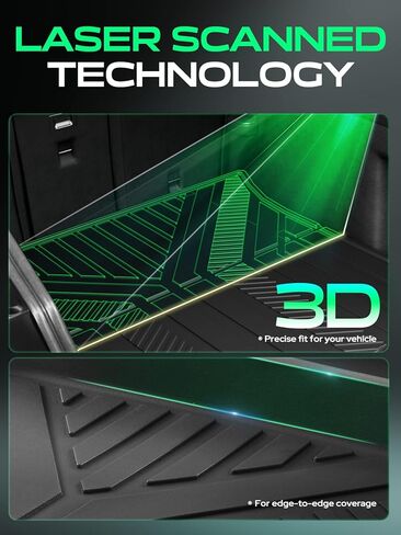 YHTAUTO Trunk Mat Cargo Liner متوافق مع Tesla Model 3 2021 2022 2023، سجادات تخزين خلفية لحصيرة صندوق السيارة TPE لجميع الأحوال الجوية، ملحقات موديل 3، أسود، مجموعة من 3 in Kuwait