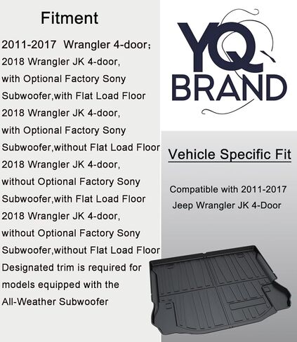 Grand Cherokee Cargo Liner，All Weather 3D Tech Durable TPO Waterproof Rear Cargo Trunk Tray Floor Mat Protector Compatible with Jeep Grand Cherokee 2011-2022 Model,Not for 2021 L /2022 L or 4XE Model in Kuwait