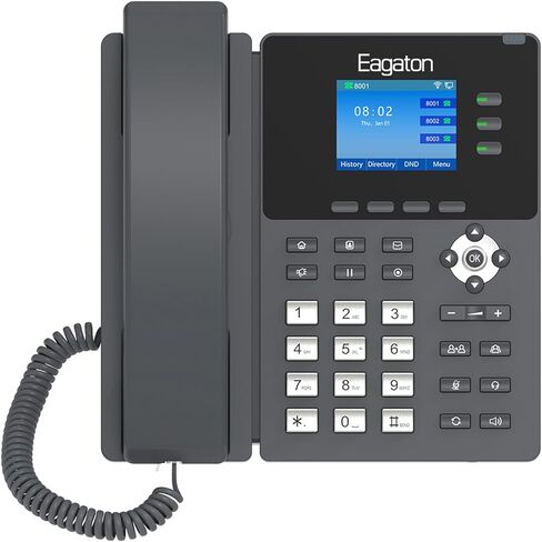 هاتف IP للأعمال T53P، شاشة LCD ملونة مقاس 2.4 بوصة، 3 خطوط SIP، صوت عالي الدقة، POE، مؤتمر 6 اتجاهات، محول طاقة متضمن (ليس خطًا أرضيًا) in Saudi Arabia