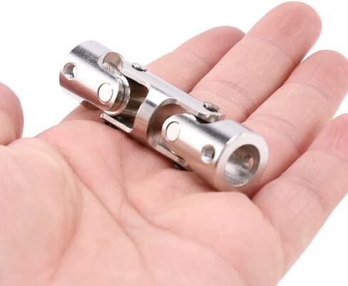 2Set Rc Double Universal Joint Cardan Joint Gimbal Couplings with Screw,10X10mm & 8X8mm| | - - (Color: Silver) in Saudi Arabia