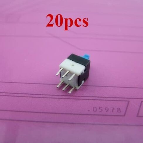 20PCS 8mmx8mm Blue Self-Locking Switch 500V AC/Min Button Key Micro Switch for DIY RC Models in Saudi Arabia