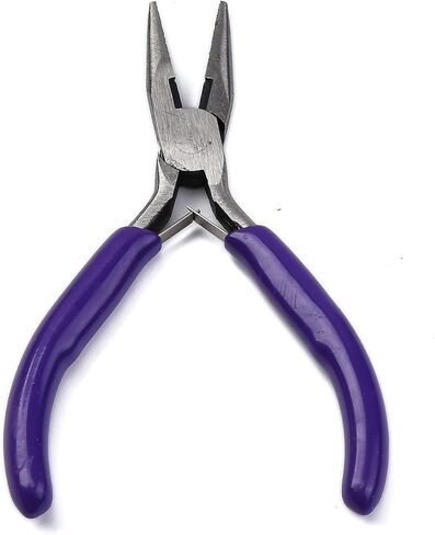 1Pcs Chain Nose Pliers Carbon Steel Flat Nose Pliers Deep Sky Blue for DIY Beading Jewelry Making Jewellry Repair Wire Bending Gripping 12.5x5.15x1cm in Saudi Arabia
