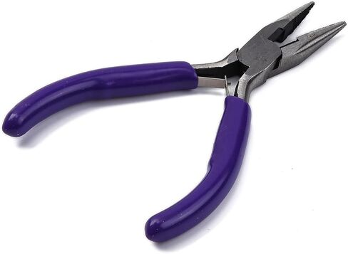 1Pcs Chain Nose Pliers Carbon Steel Flat Nose Pliers Deep Sky Blue for DIY Beading Jewelry Making Jewellry Repair Wire Bending Gripping 12.5x5.15x1cm in Saudi Arabia