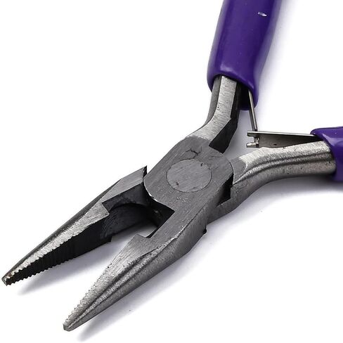 1Pcs Chain Nose Pliers Carbon Steel Flat Nose Pliers Deep Sky Blue for DIY Beading Jewelry Making Jewellry Repair Wire Bending Gripping 12.5x5.15x1cm in Saudi Arabia