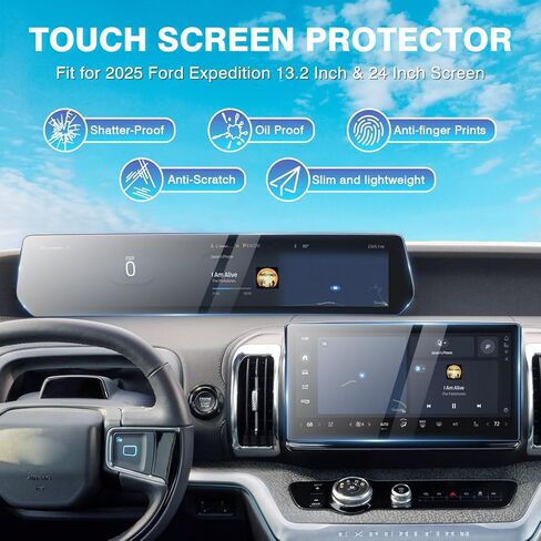 Karltys 2 Pack Rear Screen Protector for 2021-2024 Chevy Tahoe/Suburban/GMC Yukon Denali 12.6-Inch Touch Screen, 9H Tempered Glass, Yukon Rear Seat Entertainment Screen Protector Cover in Kuwait