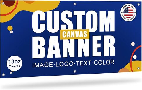 Custom Banner, Personalized Banner Sign for Business, Event, Birthday, Party Decor, Indoor or Outdoor Custom Canvas Banners, Made in USA in Saudi Arabia