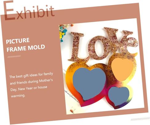 HOMSFOU 2pcs Heart-Shaped Epoxy Mold for Photo Frames Transparent Craft Molds for Mother's Day Decorations and Unique Creation in Saudi Arabia