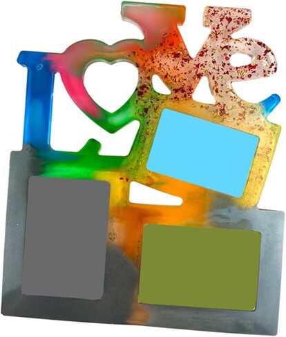 HOMSFOU 2pcs Heart-Shaped Epoxy Mold for Photo Frames Transparent Craft Molds for Mother's Day Decorations and Unique Creation in Saudi Arabia