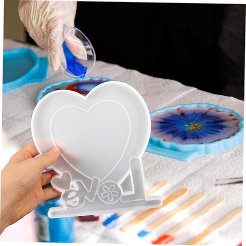 1set Heart Photo Frame Silicone Mold Kit Flexible Casting Molds for Unique Picture Frames Easy to Use Craft Supplies for Enthusiasts in Saudi Arabia