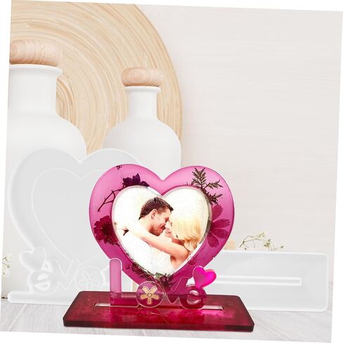 1set Heart Photo Frame Silicone Mold Kit Flexible Casting Molds for Unique Picture Frames Easy to Use Craft Supplies for Enthusiasts in Saudi Arabia