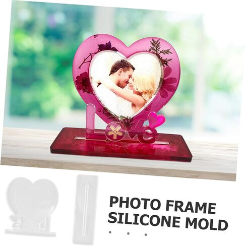 1set Heart Photo Frame Silicone Mold Kit Flexible Casting Molds for Unique Picture Frames Easy to Use Craft Supplies for Enthusiasts in Saudi Arabia
