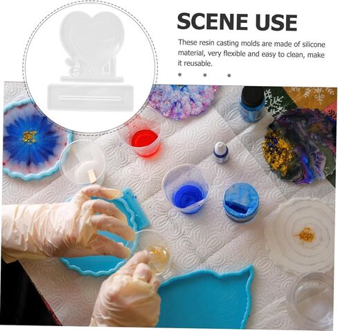 1set Heart Photo Frame Silicone Mold Kit Flexible Casting Molds for Unique Picture Frames Easy to Use Craft Supplies for Enthusiasts in Saudi Arabia