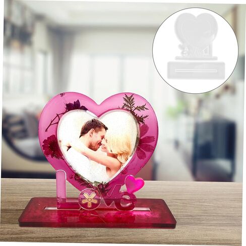 Uonlytech 1set Silicone Casting Mold for Heart-Shaped Photo Frame Craft Mould for Picture Display Flexible and Silicone Material for Showers Birthdays and Creative Projects in Saudi Arabia