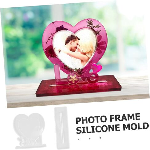 Uonlytech 1set Silicone Casting Mold for Heart-Shaped Photo Frame Craft Mould for Picture Display Flexible and Silicone Material for Showers Birthdays and Creative Projects in Saudi Arabia