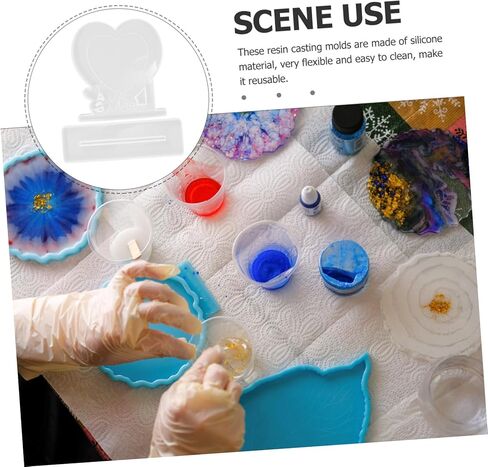 Uonlytech 1set Silicone Casting Mold for Heart-Shaped Photo Frame Craft Mould for Picture Display Flexible and Silicone Material for Showers Birthdays and Creative Projects in Saudi Arabia