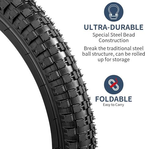 YunSCM 18" Bike Tires 18x2.40/64-355 60TPI and 18" Bike Tubes Schrader Valve with 2 Rim Strips Compatible with Mountain/Off Road Bike 18 x 2.35 18 x 2.4 Bike Tires and Tubes (Y-1114) in Saudi Arabia