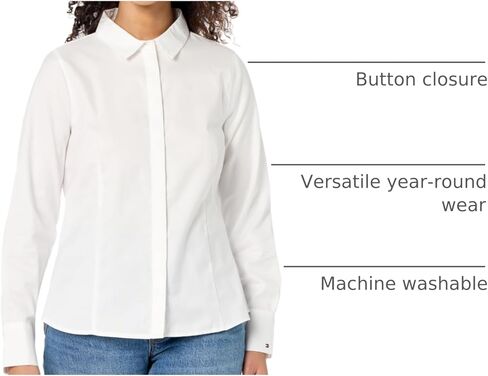 قميص تومي هيلفيغر نسائي بأكمام طويلة وياقة in Kuwait