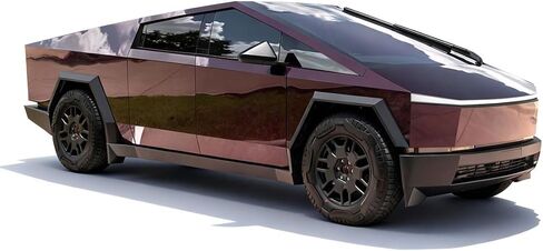 لـ Tesla Cybertruck 2025 2026 DIY PET كامل الفينيل التفاف فيلم تغيير اللون، فيلم حماية طلاء السيارة بالكامل، ذاتية اللصق PVC مقاوم للماء فيلم التفاف السيارة حامي الخدش (أحمر سائل لامع) in Saudi Arabia