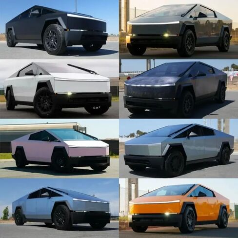 لـ Tesla Cybertruck 2025 2026 DIY PET كامل الفينيل التفاف فيلم تغيير اللون، فيلم حماية طلاء السيارة بالكامل، ذاتية اللصق PVC مقاوم للماء فيلم التفاف السيارة حامي الخدش (أحمر سائل لامع) in Saudi Arabia