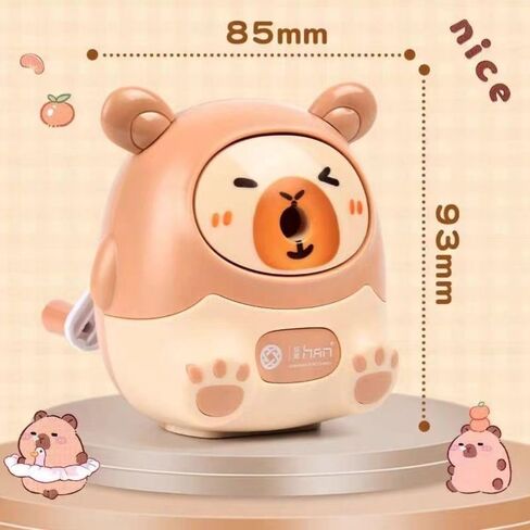 Capybara Anti Sticking Lead Hand-cranked Pencil Sharpener Mechanical Tool Pencil Automatically Enters Pencil Sharpening Tool (01-Brown) in Saudi Arabia